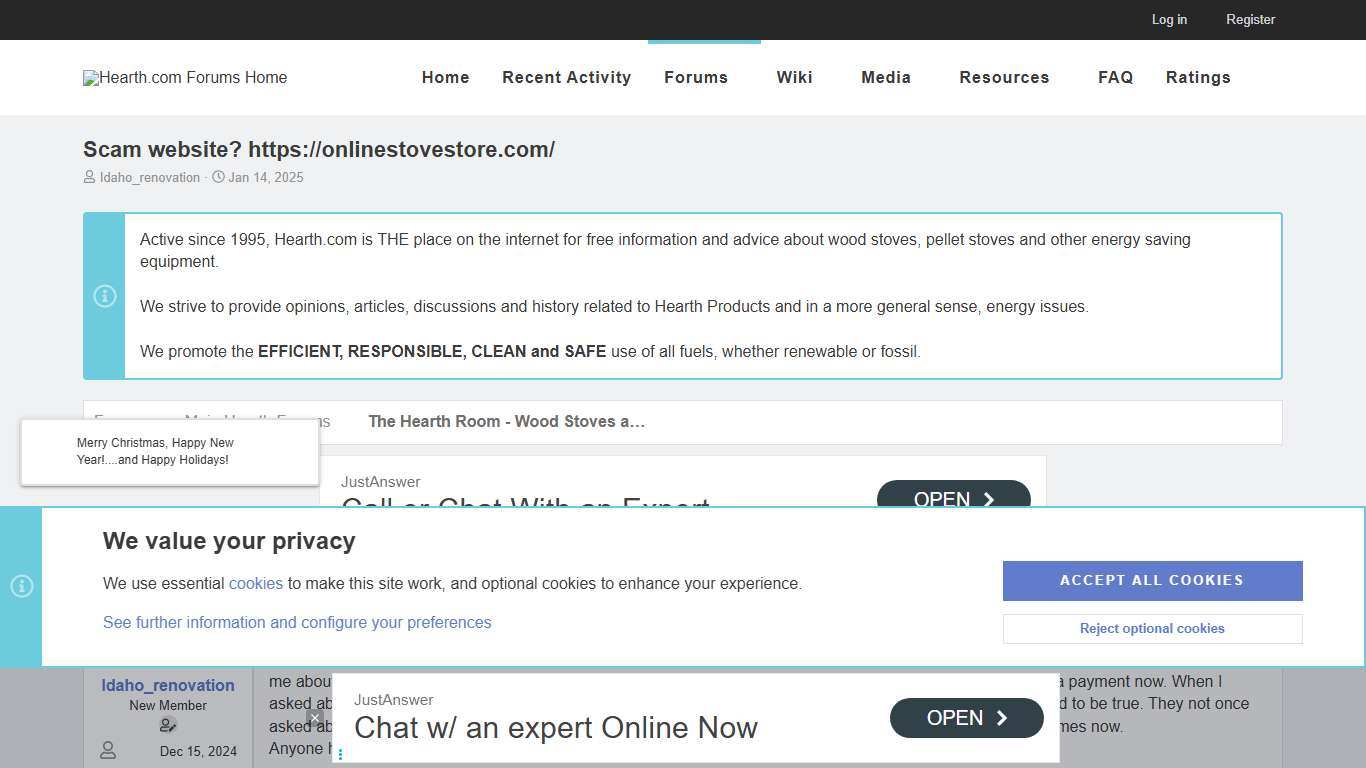 Scam website? https://onlinestovestore.com/ Hearth.com Forums Home